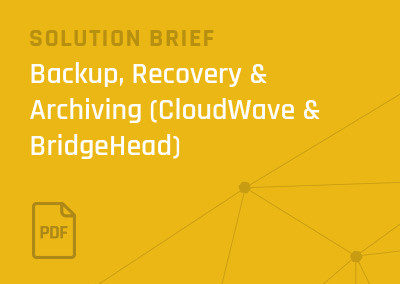 [Solution Brief] Backup, Recovery & Archiving (CloudWave & BridgeHead)