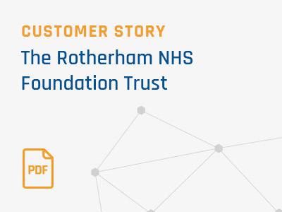 The Rotherham NHS Foundation Trust Customer Story image indicating a pdf file download