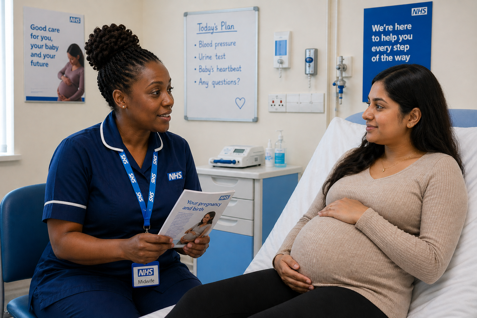 NHS Midwife and Patient